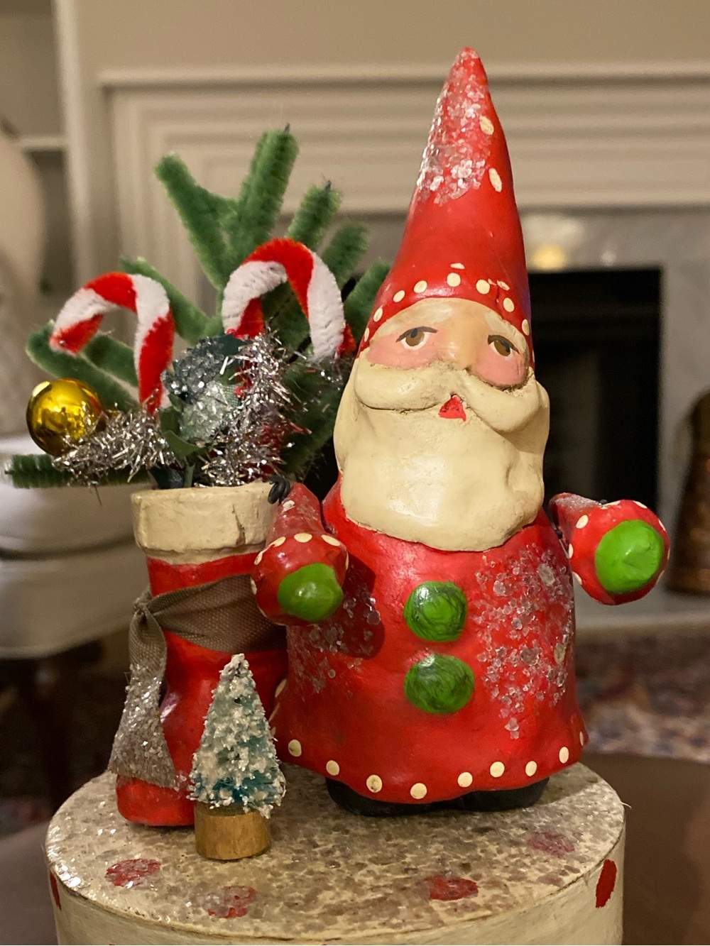 💐Penny McAllister Collection • Santa Polka Dot Box with Boot • 2005 • Vintage - Picture 2 of 7